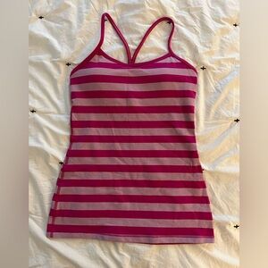 Lululemon Power Y Tank Size 6 Raspberry Stripe